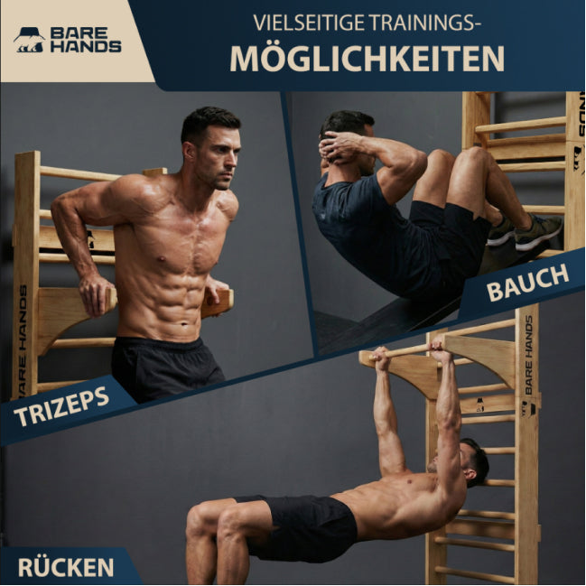 Sprossenwand + Liegestützgriffe Modell S